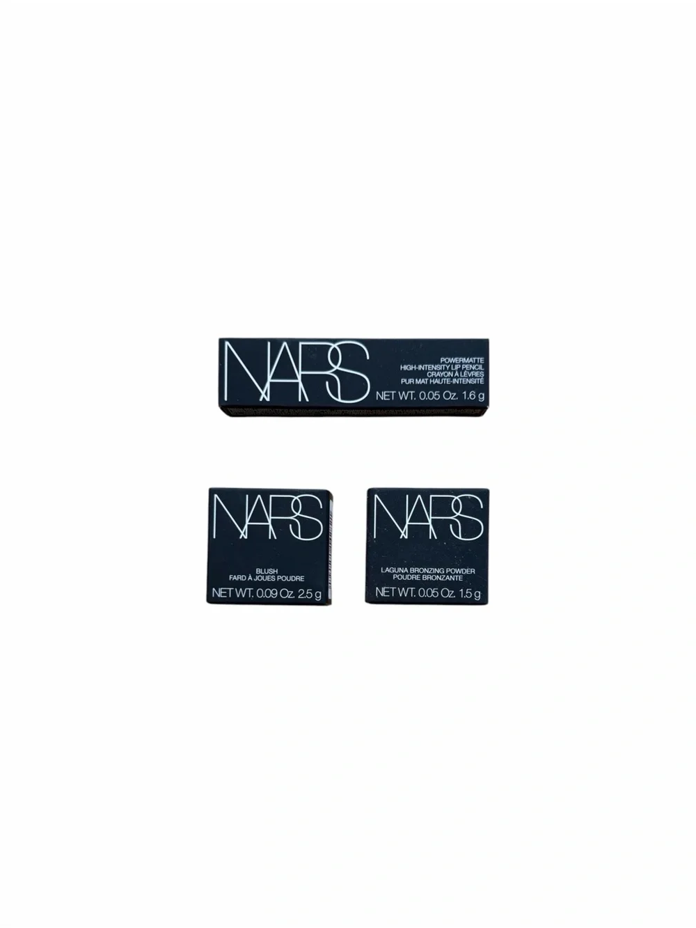 Nwt NARS travel size orgasm rush blush, Laguna bronzer, power matte lip pencil